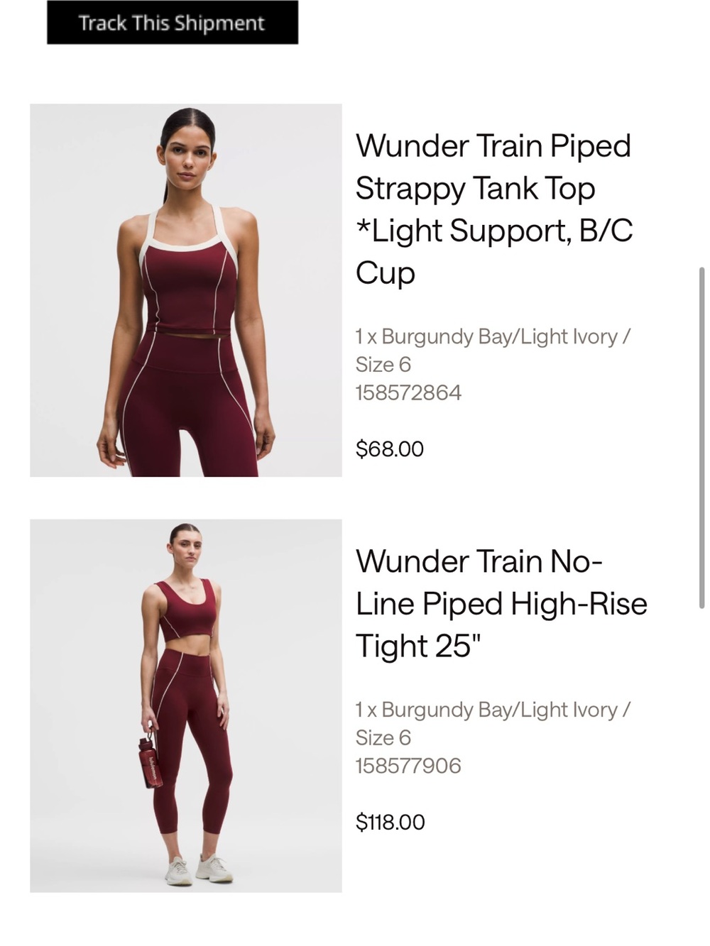 Wunder Train Piped Strappy Tank Top + No-Line Piped High-Rise Tight SET